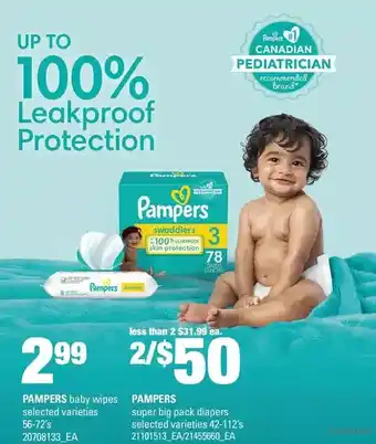 Loblaws Pampers baby wipes | pampers super big pack diapers offer