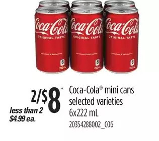 Loblaws Coca-cola mini cans offer