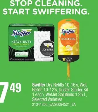 Loblaws Swiffer dry refills, wet refills, duster starter kit, wetjet solutions offer