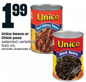 Loblaws Unico beans or chick peas offer