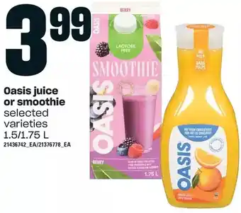 Zehrs Markets Oasis juice or smoothie offer