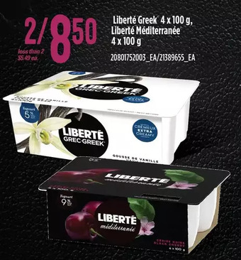 Loblaws Liberte greek, liberte mediterranee offer