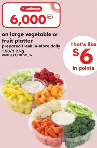 Loblaws Large vegetable or fruit platter offer