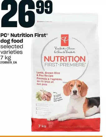 Zehrs Markets Pc nutrition first dog food offer
