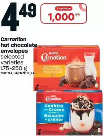 Loblaws Carnation hot chocolate envelopes offer