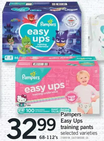 Fortinos Pampers easy ups training pants offer