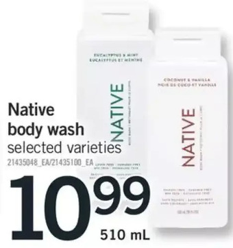 Fortinos Native body wash offer