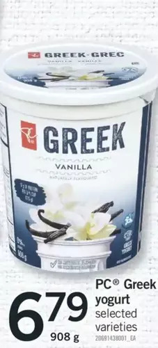 Fortinos Pc greek yogurt offer