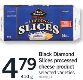Fortinos Black diamond slices processed cheese product offer