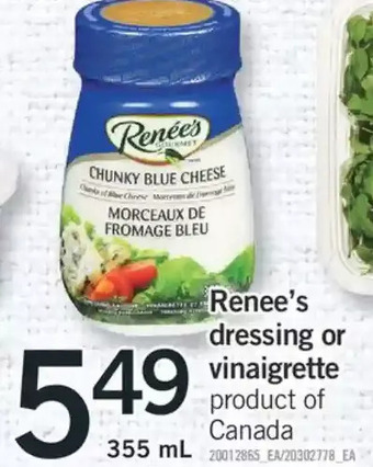 Fortinos Renee's dressing or vinaigrette offer