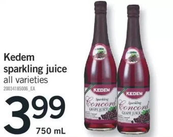 Fortinos Kedem sparkling juice offer