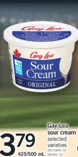 Fortinos Gay lea sour cream offer