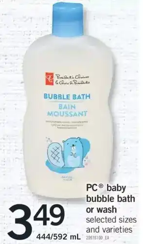 Fortinos Pc baby bubble bath or wash offer