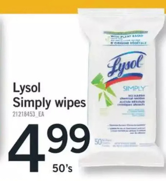 Fortinos Lysol simply wipes offer