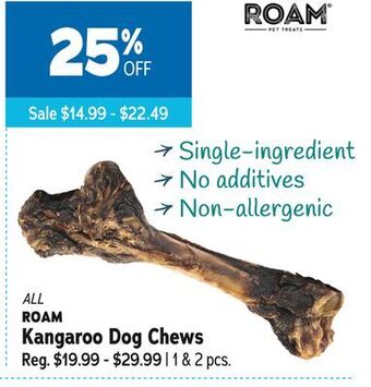 Ren’s Pets Depot All roam kangaroo dog chews offer