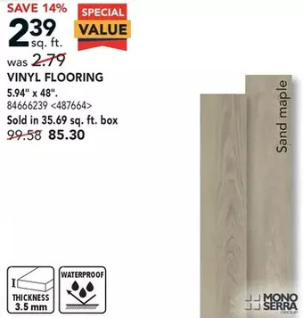 Lowe's Mono serra vinyl flooring offer