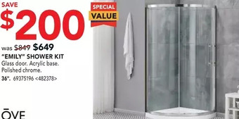 Lowe's Ove "emily" shower kit offer