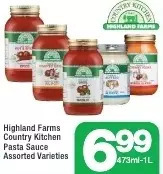 Highland Farms Highland farms country kitchen pasta sauce offer