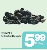 Highland Farms Fresh p.e.i. cultivated mussels offer