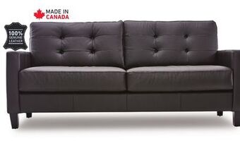 Leon's Kylie leather sofa - coffee offer