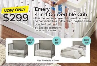 Leon's Emery convertible panel crib - white offer