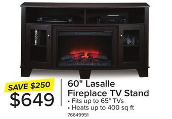 Leon's Lasalle fireplace tv credenza - espresso offer