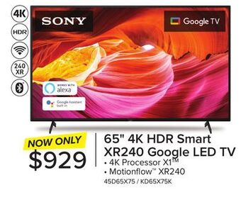 Leon's Sony 65" 4k hdr led google tv - kd65x75k offer
