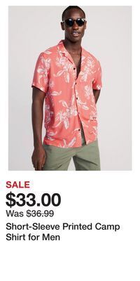 Old Navy Short-sleeve printed camp shirt for men offer