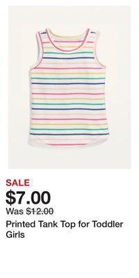 Old Navy Printed tank top for toddler girls offer
