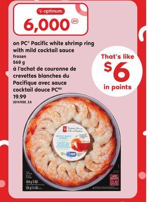 Independent City Market Couronne de crevettes blanches du pacifique avec sauce cocktail douce pc, 568 g offer