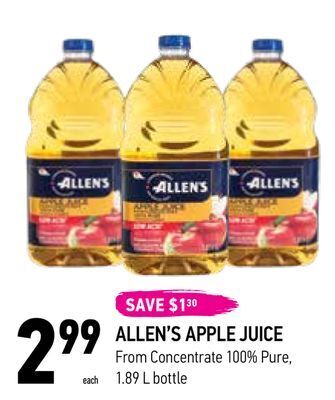 Coppa's Fresh Market Allen's apple juice offer