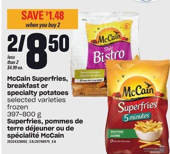 Independent City Market Superfries, pommes de terre déjeuner ou de spécialité mccain, 397-800 g offer