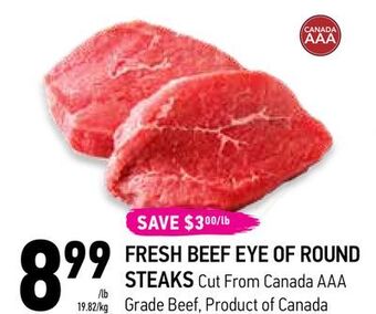 Coppa's Fresh Market Fresh beef eye of round steaks offer