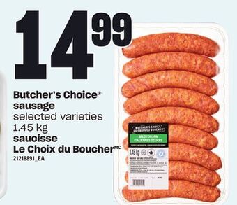 Independent City Market Saucisse le choix du boucher, 1.45 kg offer