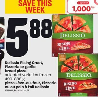 Independent City Market Pizza lève-au-four, pizzeria ou au pain à l'ail delissio, 499-888 g offer