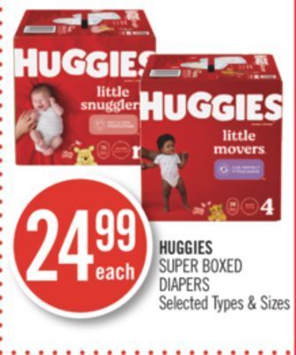 Shoppers Drug Mart Huggies super boxed diapers offer