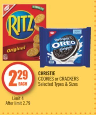 Shoppers Drug Mart Christie cookies or crackers offer