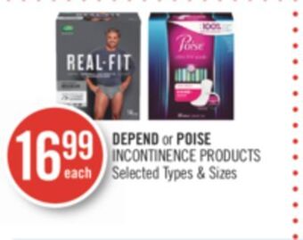Shoppers Drug Mart Depend or poise incontinence products offer