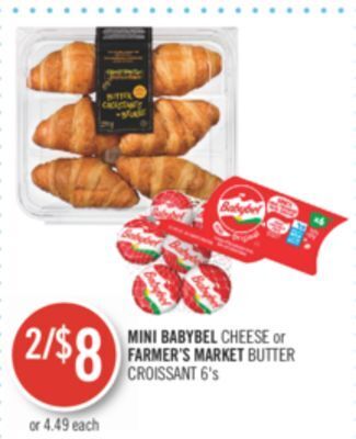 Shoppers Drug Mart Mini babybel cheese or farmer's market butter croissant offer