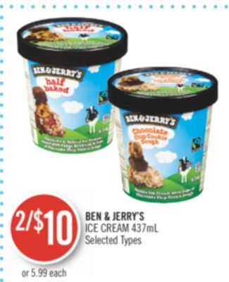 Shoppers Drug Mart Ben & jerry's ice cream offer