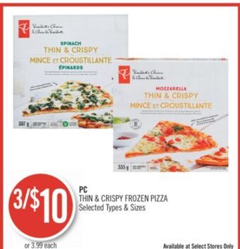 Shoppers Drug Mart Pc thin & crispy frozen pizza offer
