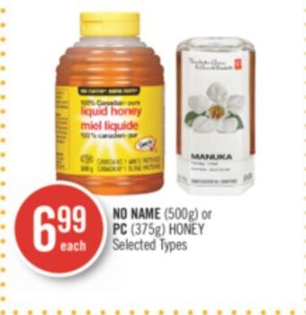 Shoppers Drug Mart No name (500g) or pc (375g) honey offer
