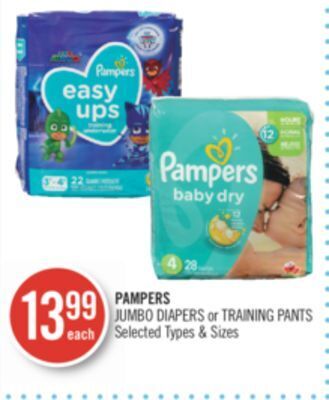Shoppers Drug Mart Pampers jumbo diapers or training pants offer