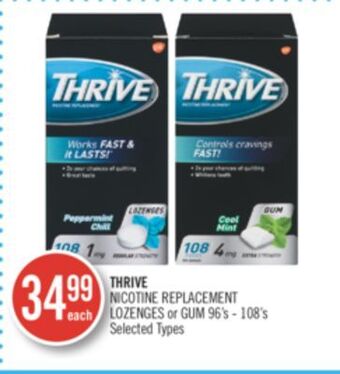 Shoppers Drug Mart Thrive nicotine replacement lozenges or gum offer