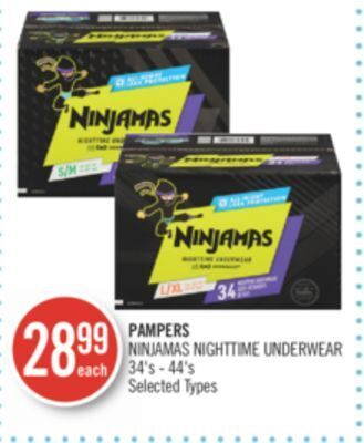 Shoppers Drug Mart Pampers ninjamas nighttime underwear offer