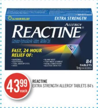 Shoppers Drug Mart Reactine extra strength allergy tablets offer