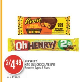 Shoppers Drug Mart Hershey's king size chocolate bar offer