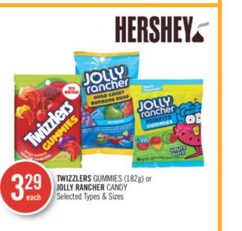 Shoppers Drug Mart Twizzlers gummies (182g) or jolly rancher candy offer