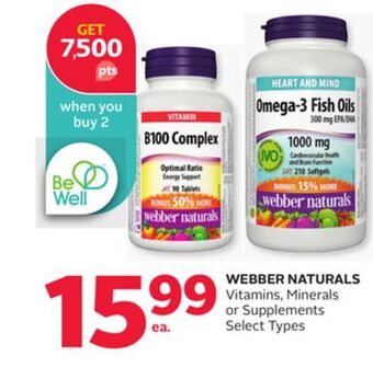 Rexall Webber naturals vitamins, minerals or supplements offer