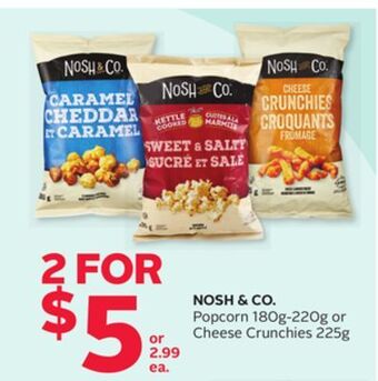 Rexall Nosh & co. popcorn 180g-220g or cheese crunchies 225g offer